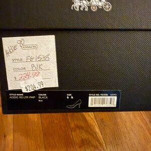 Coach Addie 90 Black Leather Heels size 8 EXCELLENT